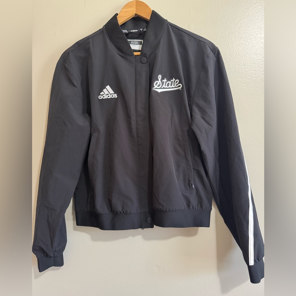 Mississippi State Bulldogs Full Zip Woven Jacket Mens S Team Issued NCAA Black